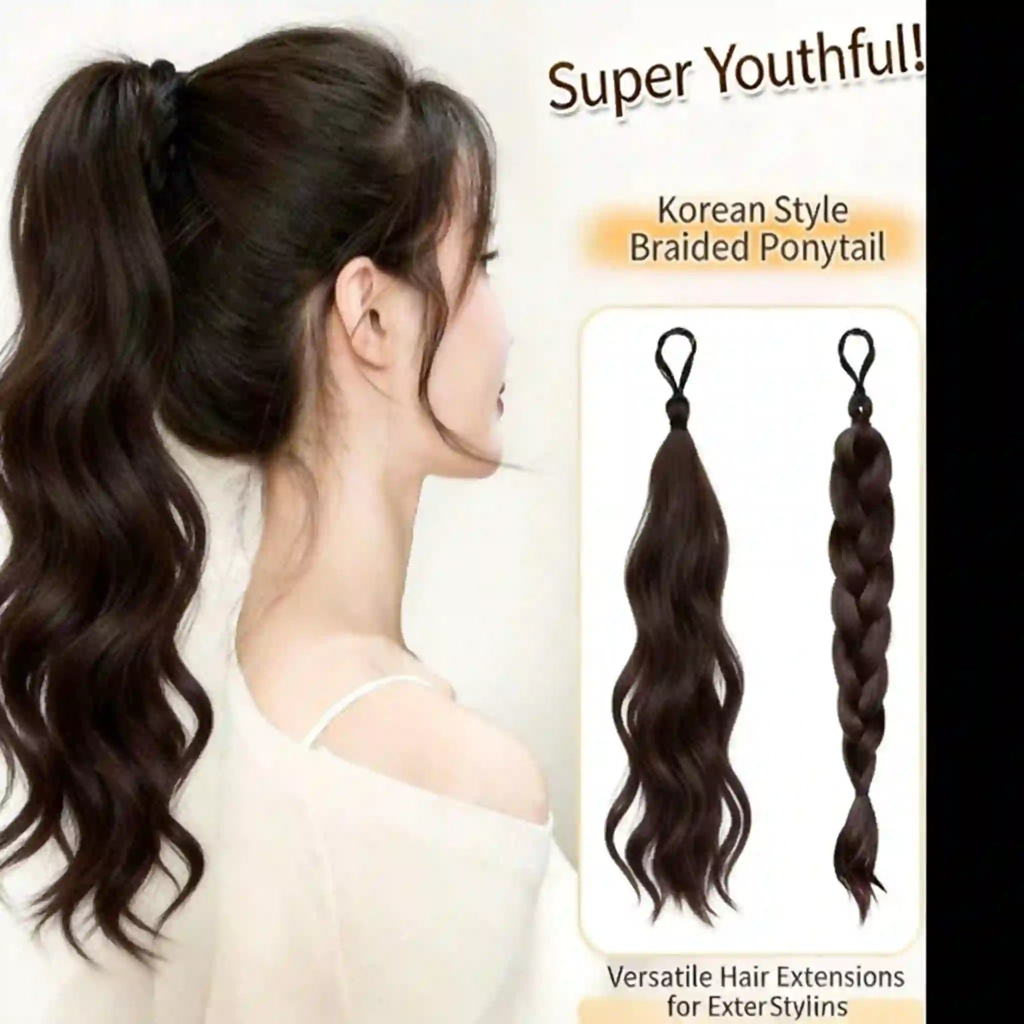 چرمی پٹّی والی پونی ٹیل وِگ