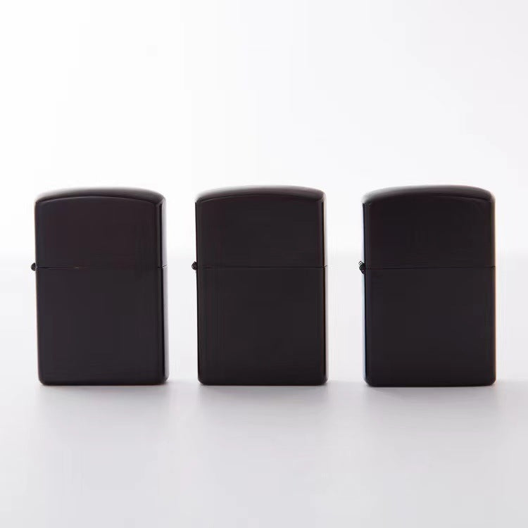 Windproof Kerosene Lighter - Black Electrophoretic Coating, Metal Body, For Advertising & Export