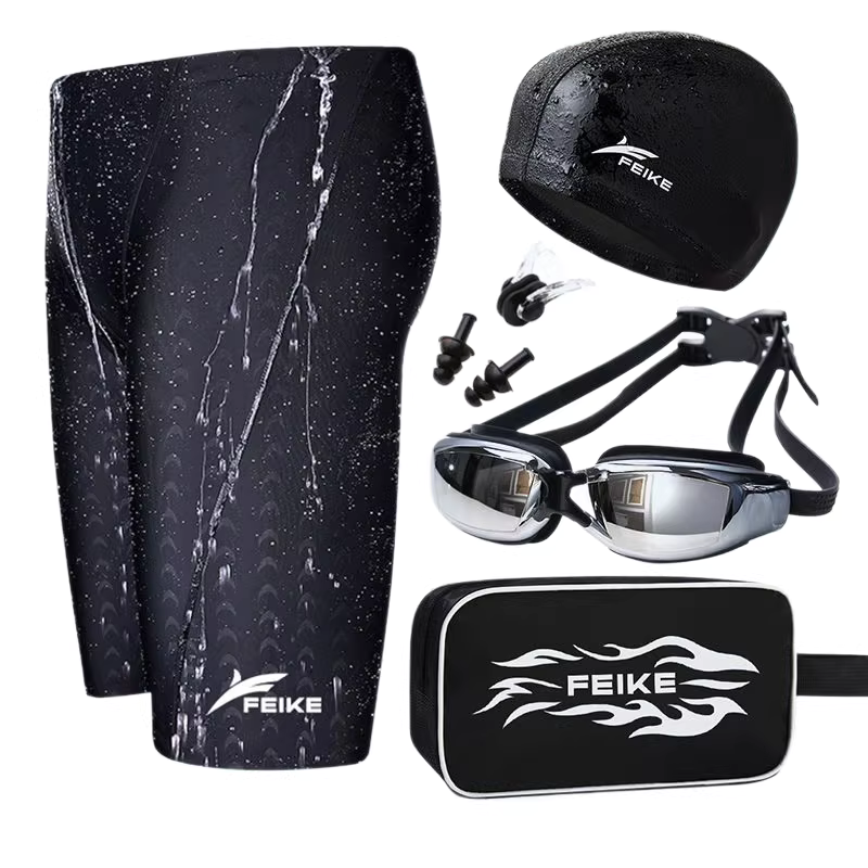 Adult Men's Competitive Swim Gear Set - 5-Piece Speedo, Shark Skin Fabric, Waterproof & Quick-Dry