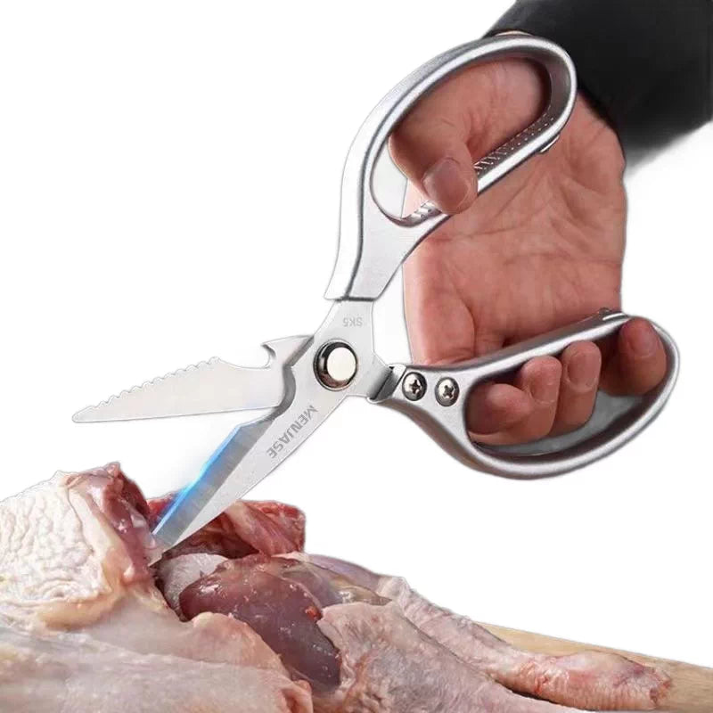 Bone-cutting Scissors - Heavy-duty Construction, For Poultry, Fish, and Bones, All Stainless Steel
