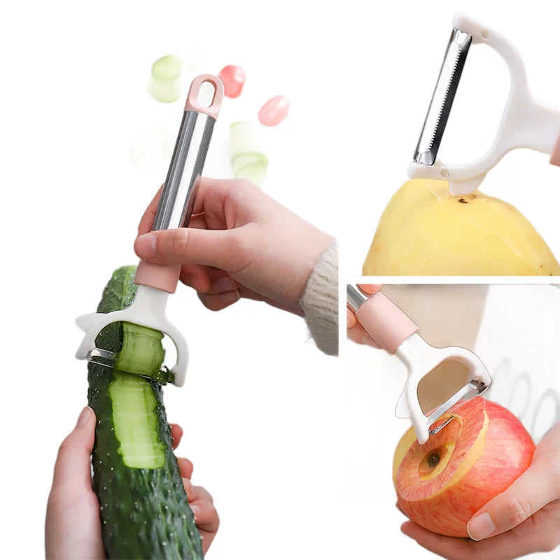Long Handle Peeler - Multi-functional, For Potatoes, Apples, and More, Creative Kitchen Tool