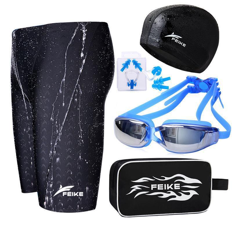 Adult Men's Competitive Swim Gear Set - 5-Piece Speedo, Shark Skin Fabric, Waterproof & Quick-Dry