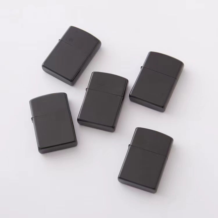 Windproof Kerosene Lighter - Black Electrophoretic Coating, Metal Body, For Advertising & Export