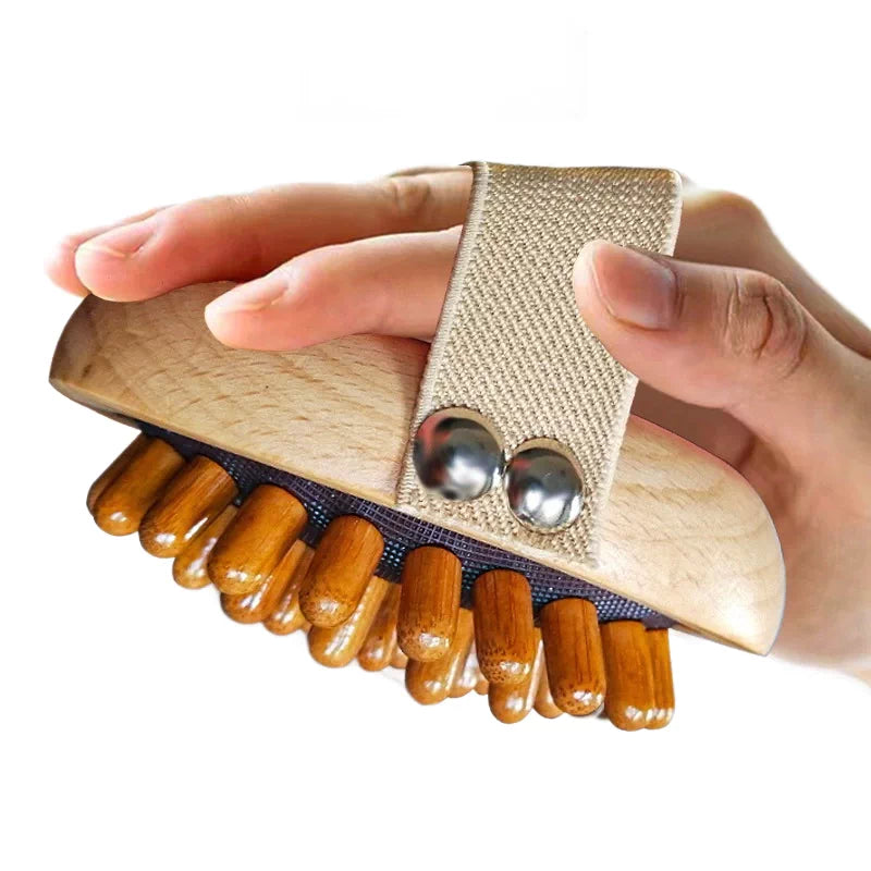 Beech Wood Air-cushioned Brush - Full-body Massager, For Back, Head, and Body Scratching, Home Spa Tool