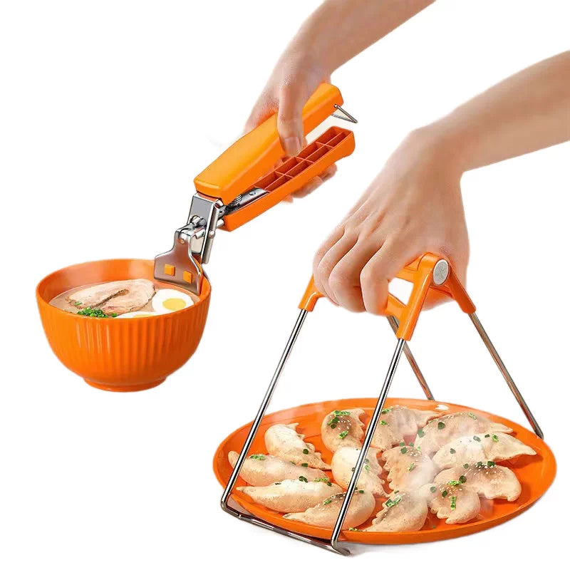 Stainless Steel Dish Lifter - Heat-proof, Non-slip Grip, For Serving, Transporting, and Handling Hot Dishes