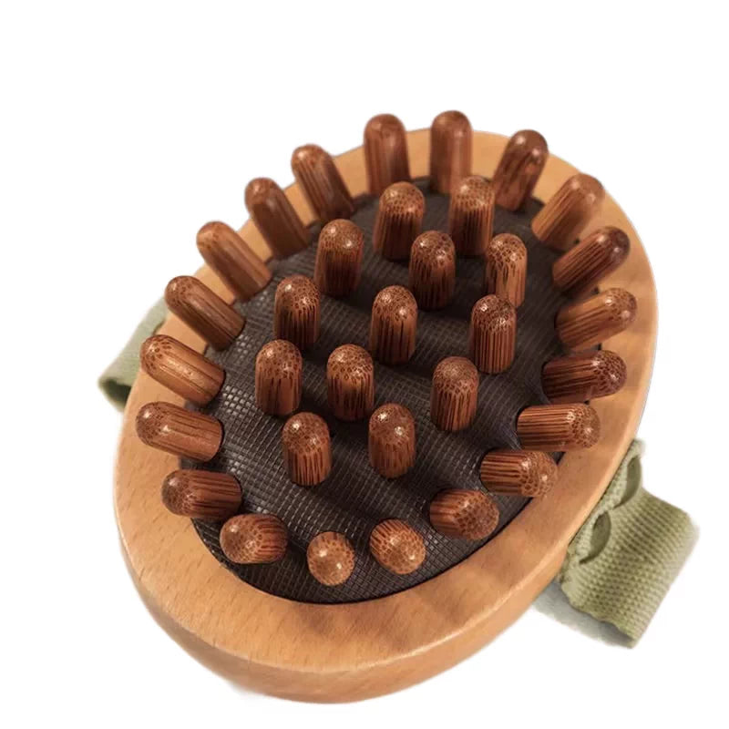Beech Wood Air-cushioned Brush - Full-body Massager, For Back, Head, and Body Scratching, Home Spa Tool