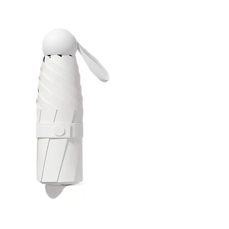 Double-layer Black-coated Capsule Umbrella - UV Protection, Foldable & Portable, For Sun & Rain