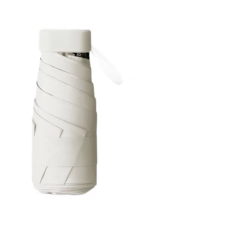 Double-layer Black-coated Capsule Umbrella - UV Protection, Foldable & Portable, For Sun & Rain