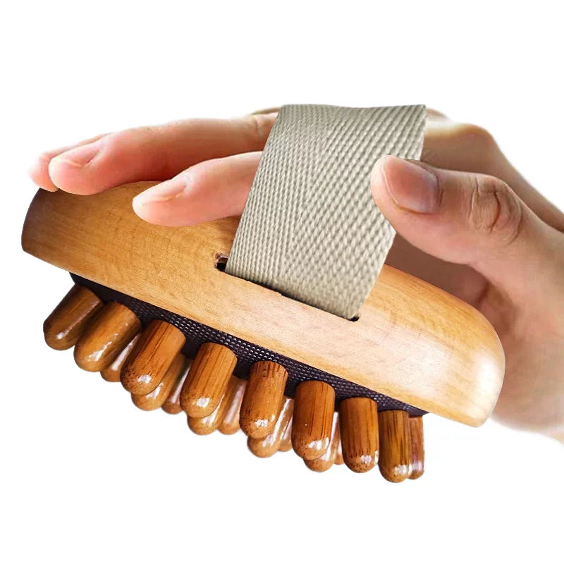Beech Wood Air-cushioned Brush - Full-body Massager, For Back, Head, and Body Scratching, Home Spa Tool