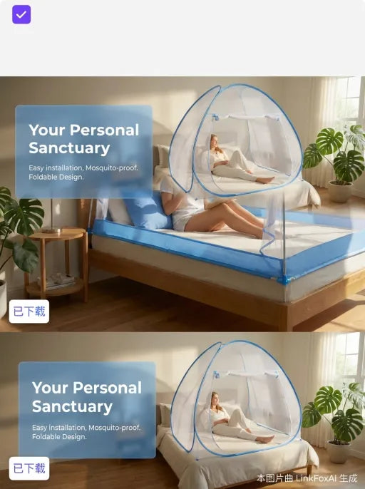 Folding mosquito net